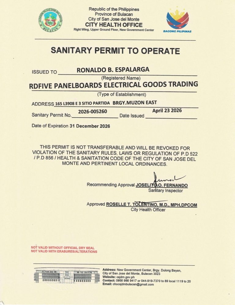 Sanitary Permit